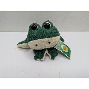 Vintage A&A Green & White Terrycloth Frog Beanie Plush Mini Disney Company